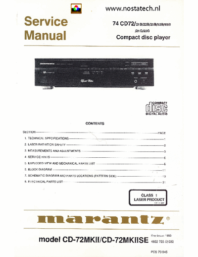 Marantz CD-74-72MkII_74MkIISE CD Player